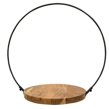 2 Set Wood & Iron Halo Candle Holders - The Fox Decor